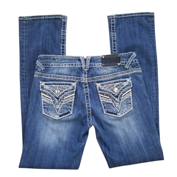 Vigoss Women's Rhinestone The New York Slim Boot‎ Jeans Size 5/6 - Picture 1 of 14